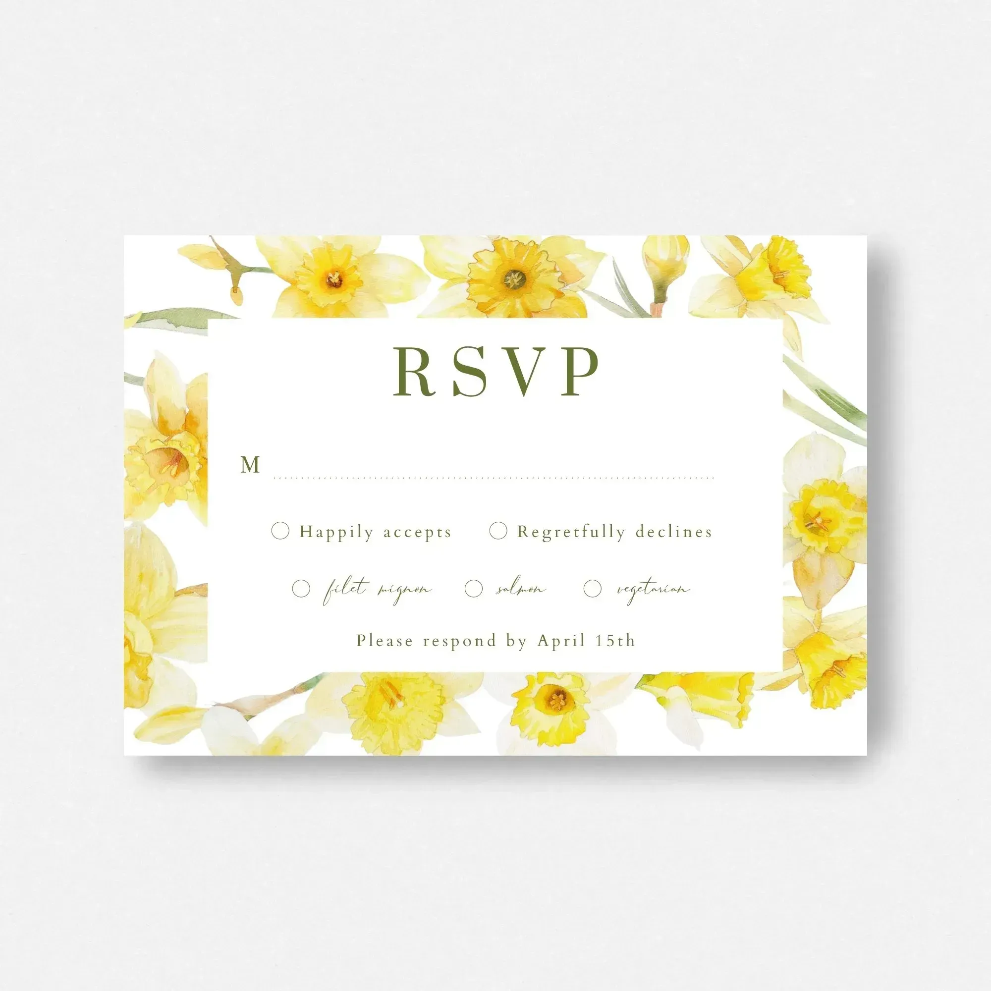 Yellow Flowers Response Cards